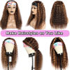 Picture of WENYAN Ombre Headband Wig Human Hair Deep Wave #4/27 Highlight Curly Headband Wigs for Black Women Human Hair Glueless None Lace Front Wig Brazilian Virgin Hair Wear and Go Wigs 150% Densitys