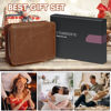 Picture of FAMILIFE Manicure Set, Nail Clippers Pedicure Tool, 8 pcs Stainless Steel Manicure Kit Professional Grooming Tool, Nail Kit with Portable Brown Leather Travel Case Luxury Gifts for Men