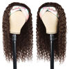 Picture of Aiterina Headband Wig Human Hair Headband Wig Deep Wave Human Hair Wigs for Black Women Glueless Human Hair Wigs Machine Made 150% Density No Lace Deep Headband Wig Chocolate Brown 14 inch