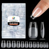 Picture of Luckyfairy Short Coffin Nail Tips, Soft Gel Pre-Shaped Acrylic Short Ballerina Fake Nails, Half Matte Full Cover Clear Press on Flase Nail Tips for Nail Extension Home DIY 360pcs/12 Sizes Gelly Tips