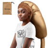 Picture of TEPENAR Bonnet Hair Dryer Attachment: Upgraded Extra Large Adjustable Hair Dryer Cap - Easy to Use for Natural Curly Textured Hair Care Styling Fast Drying - Gold