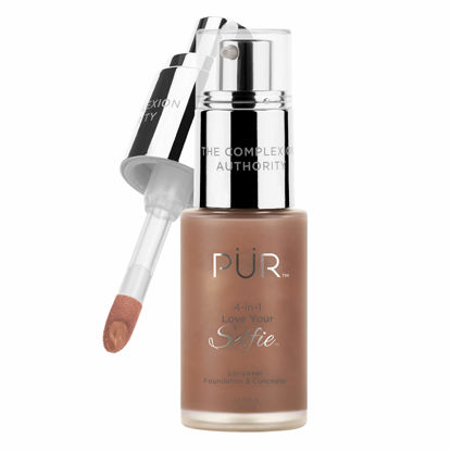 Picture of PÜR MINERALS 4-in-1 Love Your Selfie Longwear Foundation & Concealer, Full Coverage Liquid Foundation, Hydrating Formula, Cruelty Free