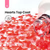 Picture of Beetles Gel Polish 15ML Clear Pink Color Gel Top Coat With Pink & Red Heart Shape Valentines Day Gift for Mom, Glass Polish Soak Off UV No Wipe Beetles Romantic Heart Glitter Top Coat for Sparkle Nail