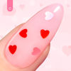 Picture of Beetles Gel Polish 15ML Clear Pink Color Gel Top Coat With Pink & Red Heart Shape Valentines Day Gift for Mom, Glass Polish Soak Off UV No Wipe Beetles Romantic Heart Glitter Top Coat for Sparkle Nail