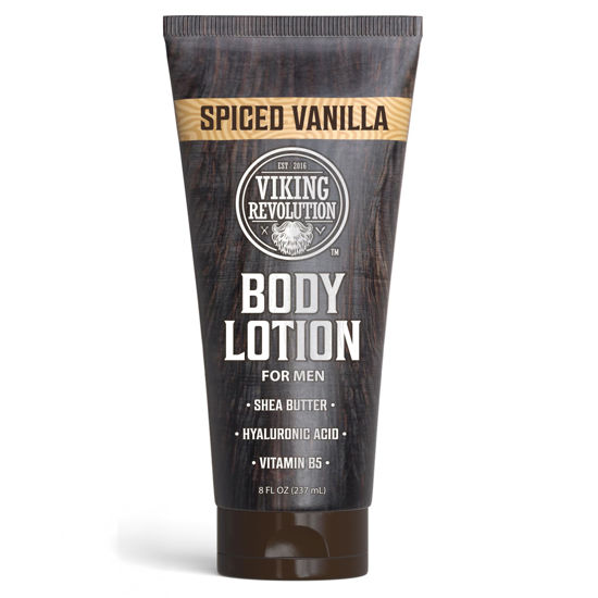 Picture of Viking Revolution Spiced Vanilla Body Lotion for Men - Mens Lotion for Dry Skin with Shea Butter, Hyaluronic Acid and Vitamin B5 - Nourishing Mens Body Lotion for Hydrated and Smooth Skin - 8oz,1 Pack