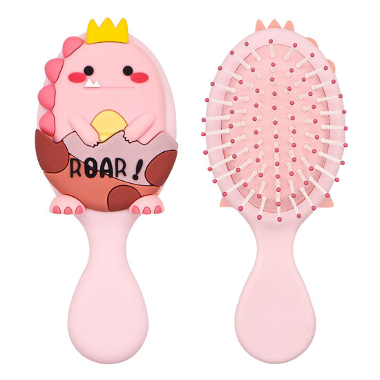 Picture of DINATIS Toddler Detangler Massage Hair Brush with Air Cushion for Thin Kids Hair - Pink