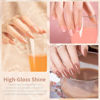 Picture of RARJSM Nude Sheer Jelly Pink Gel Nail Polish Set of 6 Transparent Colors LED UV Gel Soak Off Clear Taffy Brown Milky White French Manicure Nail Gel Polish Varnish Curing Requires 7.5ml for Home Salon