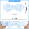 Picture of Ondder 8 Pcs Blue Spa Headband Makeup Headband Fuzzy Skincare Headbands Terry Cloth Face Wash Headband Head Band for Skin Care Make Up Headbands for Women Makeup Bow Hair Band for Washing Face