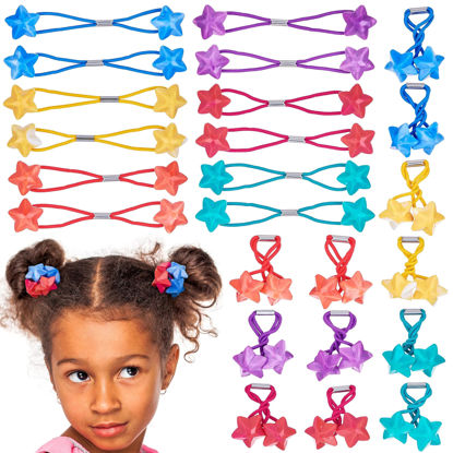 Picture of Expressions 24pc Ponytail Balls Hair Elastics,Star-Shaped Multicolored Twin Hair Beads, Value Pack