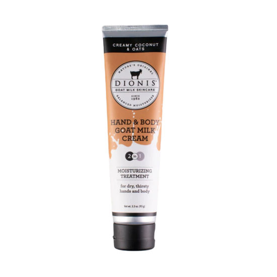 Picture of Dionis Goat Milk Skincare 3.3oz Creamy Coconut and Oats Hand & Body Cream - Travel Size Hand Lotion For Hydrating & Moisturizing Dry Skin - Cruelty Free Cream Made In The USA - Paraben Free Formula