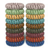 Picture of Teqifu18 Pack Hair Elastics, No Crease Spiral Hair Ties Hair Bands Matte Color Waterproof Phone Cord Hair Scrunchies Hair Coils Accessories for Women Girls