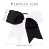Picture of 16PCS 8" Large Cheer Hair Bows Ponytail Holder Elastic Band Handmade for Cheerleading Teen Girls College Sports (White/Black, 16 Count (Pack of 1))