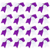 Picture of 16PCS 8" Large Cheer Hair Bows Ponytail Holder Elastic Band Handmade for Cheerleading Teen Girls College Sports (White/Purple, 16 Count (Pack of 1))