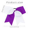 Picture of 16PCS 8" Large Cheer Hair Bows Ponytail Holder Elastic Band Handmade for Cheerleading Teen Girls College Sports (White/Purple, 16 Count (Pack of 1))