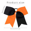 Picture of 16PCS 8" Large Cheer Hair Bows Ponytail Holder Elastic Band Handmade for Cheerleading Teen Girls College Sports (Black/Orange, 16 Count (Pack of 1))