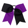 Picture of 16PCS 8" Large Cheer Hair Bows Ponytail Holder Elastic Band Handmade for Cheerleading Teen Girls College Sports (Black/Purple, 16 Count (Pack of 1))