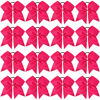 Picture of 16PCS 8" Large Cheer Hair Bows Ponytail Holder Elastic Band Handmade for Cheerleading Teen Girls College Sports (Dark Rose, 16 Count (Pack of 1))
