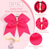 Picture of 16PCS 8" Large Cheer Hair Bows Ponytail Holder Elastic Band Handmade for Cheerleading Teen Girls College Sports (Dark Rose, 16 Count (Pack of 1))