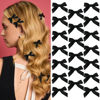 Picture of SAWINDA 20PCS Pink Hair Bows Ribbon Alligator Hair Ribbon Hair Barrettes for Teens Small Claw Clips for Thick Thin Hair,Cute Hair Accessories for Women Girls (Black)
