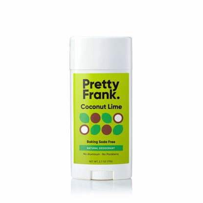 Picture of Pretty Frank Natural Aluminum-Free Deodorant Stick, Baking Soda-Free, Coconut Lime (1-Pack) | Sensitive Skin Friendly, Effective Odor Control for Women & Men, Organic Ingredients and Essential Oils