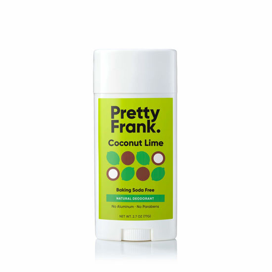 Picture of Pretty Frank Natural Aluminum-Free Deodorant Stick, Baking Soda-Free, Coconut Lime (1-Pack) | Sensitive Skin Friendly, Effective Odor Control for Women & Men, Organic Ingredients and Essential Oils