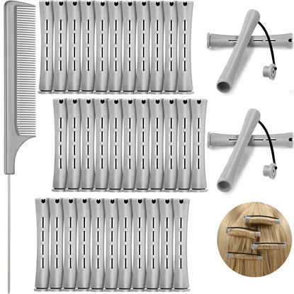Picture of WILLBOND 36 Pieces Cold Wave Rod Hair Perm Rods Hair Rollers Perming Curlers with Steel Rat Tail Comb for Hairdressing Styling