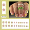 Picture of Cute Flower Press on Nails Short Fake Nails - LPOODDNU French Tip Press on Nails Square Shape False Nails Small Flowers Acrylic Nails Spring Summer Stick on Nails Short Artificial Nails for Manicure