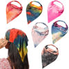 Picture of 6 Pack Hair Scarf Headband for Women - Elastic Hair Kerchief Boho Large Triangle Bandana Head Scarf with Clips Non Slip Tie Dye Headbands Scarves for Girls