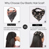 Picture of 6 Pack Hair Scarf Headband for Women - Elastic Hair Kerchief Boho Large Triangle Bandana Head Scarf with Clips Non Slip Tie Dye Headbands Scarves for Girls
