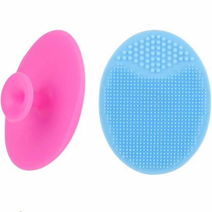 Picture of Face Scrubber,2 Pack Soft Silicone Scrubbies Facial Cleansing Pad Face Exfoliator Face Scrub Face Brush Silicone Scrubby for Massage Pore Cleansing Blackhead Removing Exfoliating,Cool Gift for Girl