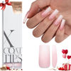 Picture of BTArtboxnails XCOATTIPS Ombre Nails - Square Press on Nails Long, 150Pcs Nail Tips Pink White Gradient Soft Gel False Nail Tips Soak Off Fake Nails Extensions DIY 15 Sizes