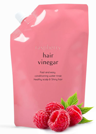Picture of A'PIEU Raspberry Hair Vinegar Rinse Refill 13.6 fl oz - Scalp Treatment for Balanced pH, Shiny Hair | Korean Hair Care I Clarifies & Encourages Growth | Dandruff & Oil Control