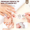 Picture of Saviland French Tip Stamp: 14PCS French Tip Nail Tool with Replaceable Stamper Head, Clear Silicone Nail Stamper kit French Nail Stamper with Scrapers for French Manicure Tool Home DIY Nail Art Salon