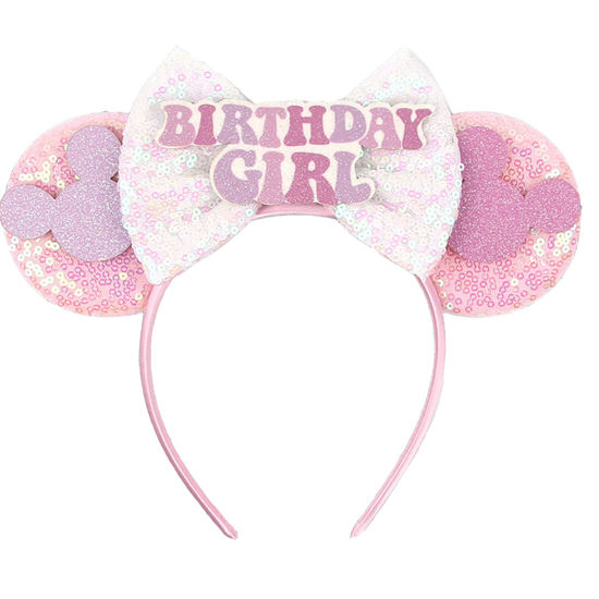 Picture of RAZKO Pink Minnie Ears Hair Accessory, Mouse Headband for Women Girls (Birthday Girl-Pink M)