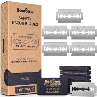 Picture of Safety Razor Blades | Swedish Steel Replacement Razor Blades | 100 Pack - 18 to 24 months supply | Bambaw