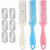 Picture of Hair Cutting Kit: Razor Comb, Double Edge Razors, Thinning Comb, and Scissors in White, Pink, Blue