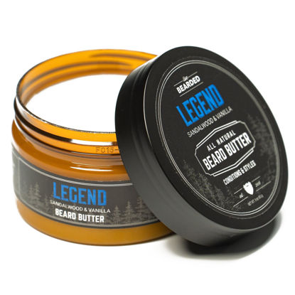 Picture of Live Bearded Beard Butter, 3 fl oz - Made in the USA - All-Natural Leave-in Conditioner and Softener with Shea | Legend Scent - Sandalwood, Vanilla