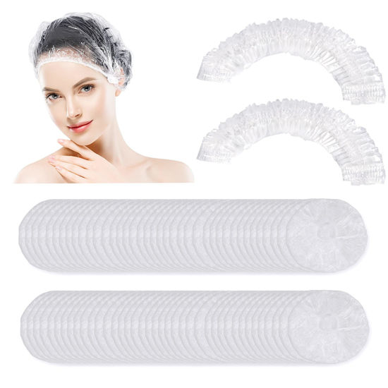 Picture of 150 PCS Upgrade Disposable Shower Caps. Ceizioes Waterproof Hair Bath Caps. Thickening Shower Cap for Women Kids Girls. Hotel and Hair Salon. Travel Spa. Home Use Beauty Salon