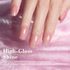 Picture of RARJSM Nail Polish Nude Glitter Rose Pink Jelly Shimmery Iridescent Rainbow Pigments Sparkly Red Pink Translucent Natural Gel Polish Soak off UV LED Cured 15ml Single Bottle