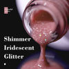 Picture of RARJSM Nail Polish Nude Glitter Rose Pink Jelly Shimmery Iridescent Rainbow Pigments Sparkly Red Pink Translucent Natural Gel Polish Soak off UV LED Cured 15ml Single Bottle