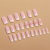 Picture of 24Pcs French Tip Press on Nails Medium Length Almond Fake Nails Bow Charms Stick on Nails with White Nail Tips Designs Nude Color Acrylic Nails for Women Girls Fashion Daily Wear Manicure