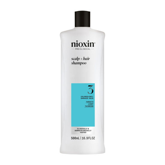 Picture of Nioxin System 3 Scalp + Hair Shampoo - Hair Thickening Shampoo For Damaged Hair with Light Thinning, 16.9 fl oz (Packaging May Vary)
