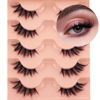 Picture of Half Lashes Natural Look Cat Eye False Eyelashes Wispy 3D Faux Mink Lashes Clear Band Fluffy Strip Eyelashes by Winifred
