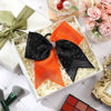 Picture of WILLBOND 2 Packs Jumbo Cheerleading Bow 8 Inch Cheer Hair Bows Large Cheerleading Hair Bows with Ponytail Holder for Teen Girls Softball Cheerleader Outfit Uniform(Rhinestone Orange Black)