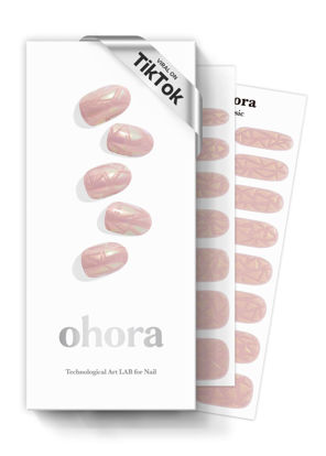Picture of ohora Semi Cured Gel Nail Strips (N Pink Wonderland) - Pink, Solid, Works with UV/LED Lamps, Salon-Quality, Easy to Apply & Remove - Valentine's Day Gel Nail Wraps, stickers, romantic gift ideas