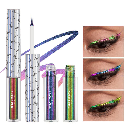 Picture of CHARMACY Chameleon Liquid Eyeliner, Liquid Glitter Eyeliner, Highly Pigmented, Metallic Intense MultiColor Shifting waterproof Eyeliner, Ultra-Fine Tip, Longwearing, Smudge-proof (#SET2-902/904/906)