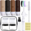 Picture of GLAMFIELDS Travel Bottles for Toiletries,TSA Approved 3.3oz Size LeakProof Silicone Toiletry Containers for Shampoo, Conditioner,Easy to Squeeze，Portable Travel Essentials for Lotion(18 Pack) Coffee