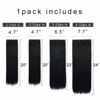 Picture of REECHO Multi-Length 20" 22" 24" Long Straight Synthetic 4 PCS Set Thick Clip in on Hair Extensions Natural Black
