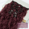 Picture of Clip In Hair Extensions, LONAI 6PCS Curly 24" Long Synthetic Clip On Hairpiece For Women-Burgunry