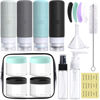 Picture of GLAMFIELDS Travel Bottles for Toiletries,TSA Approved 3.3oz Size LeakProof Silicone Toiletry Containers for Shampoo, Conditioner,Easy to Squeeze，Portable Travel Essentials for Lotion(18 Pack) Gray